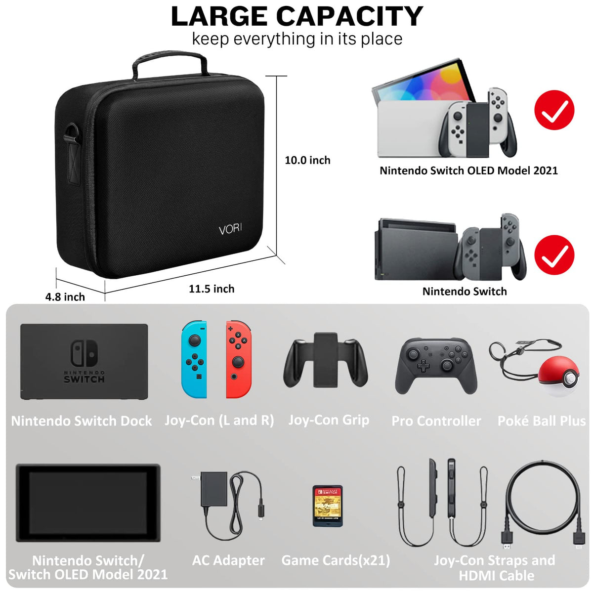 Black Carrying Case with Handle and Shoulder Strap R340