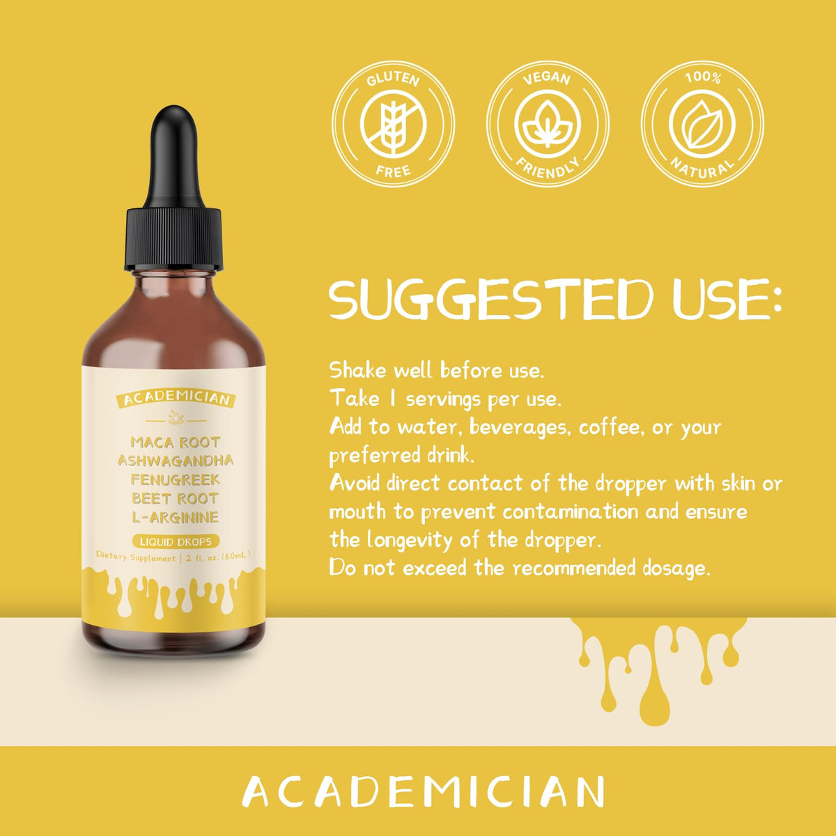 Ashwagandha MACA L Arginine Beet Root Fenugreek Liquid 60ML T255849
