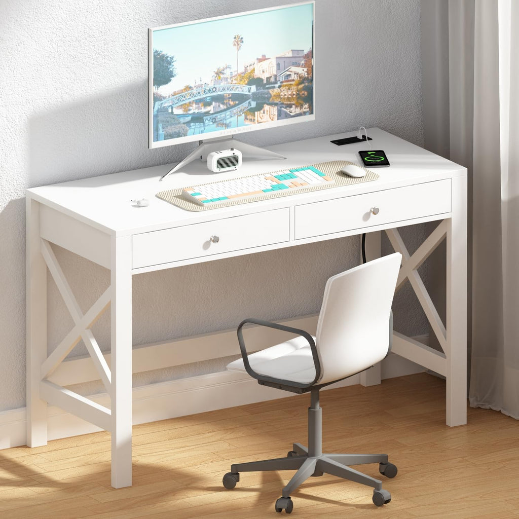 39.4 Inches Computer Desk with 2 Drawers U95131