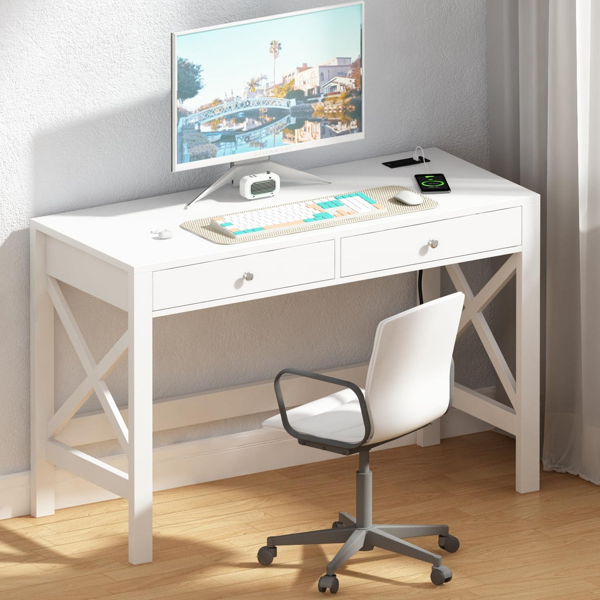 39.4 Inches Computer Desk with 2 Drawers U95131