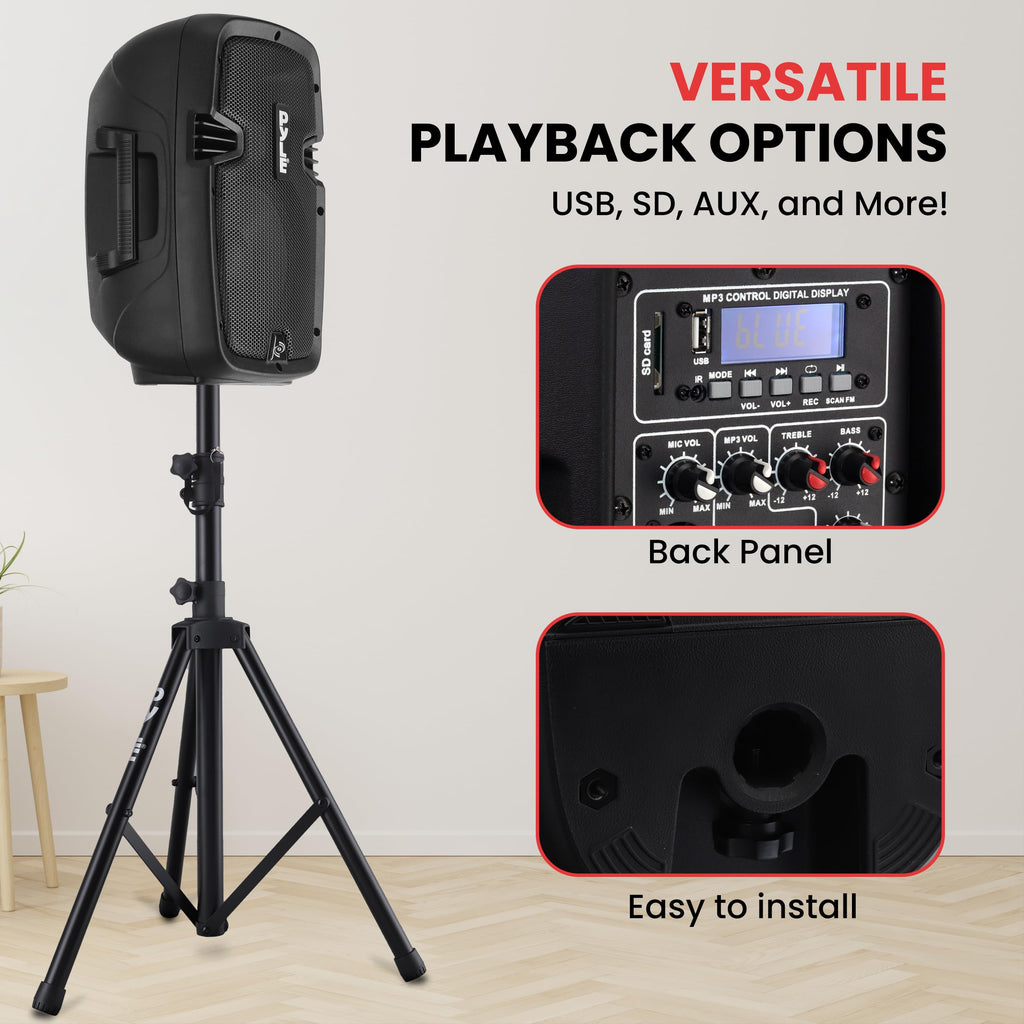Dual 8inch 700 Watt Bluetooth PA Speaker System C94808