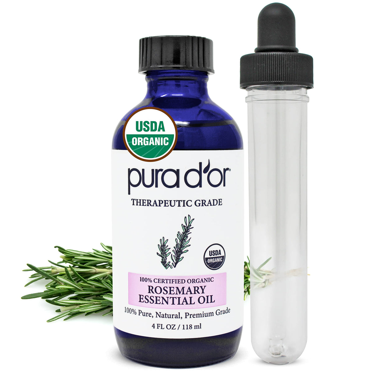 Organic Lavender & Rosemary Essential Oils Bundle 4oz Each N5909
