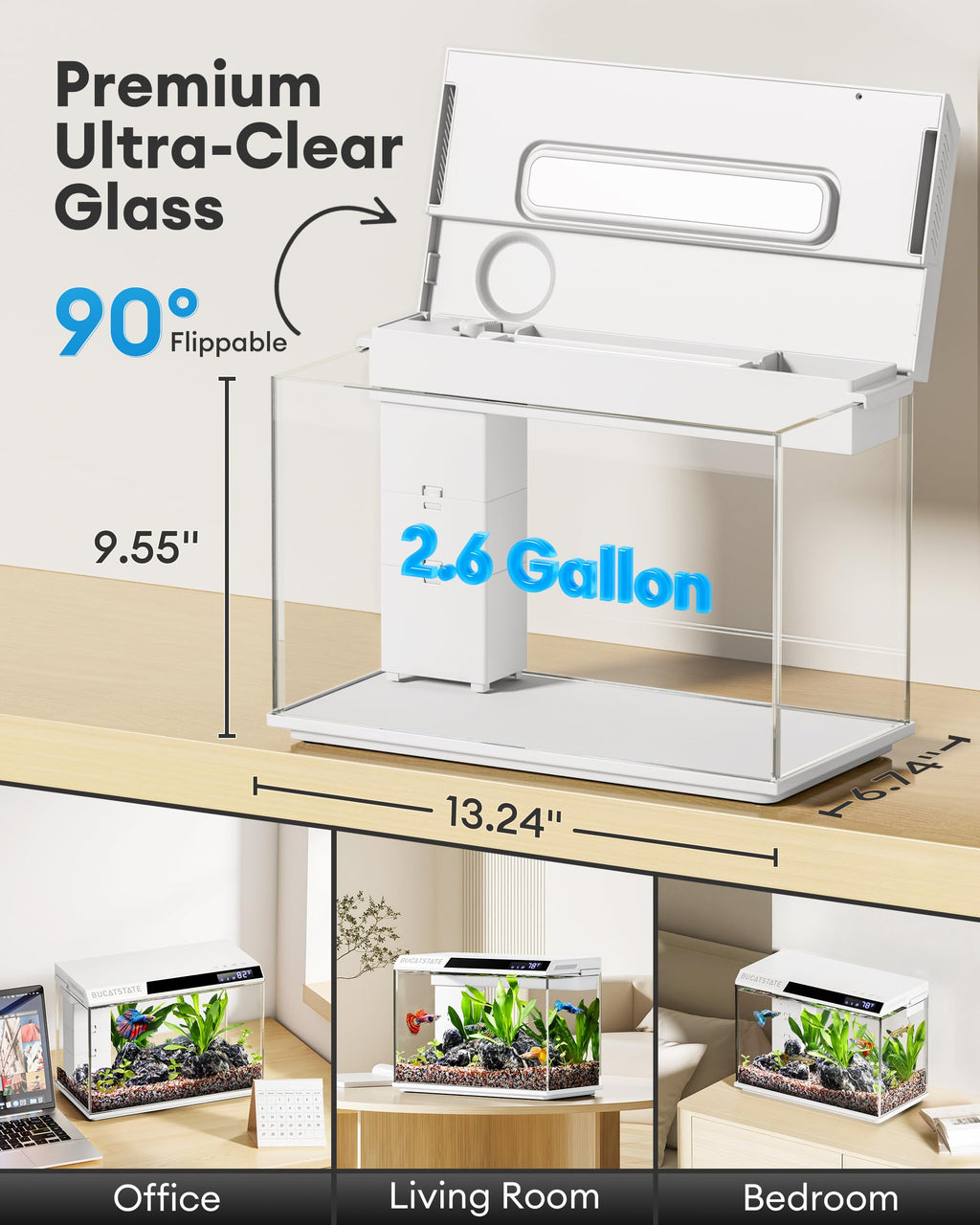 2.6 Gallon Small Fish Tank V495454
