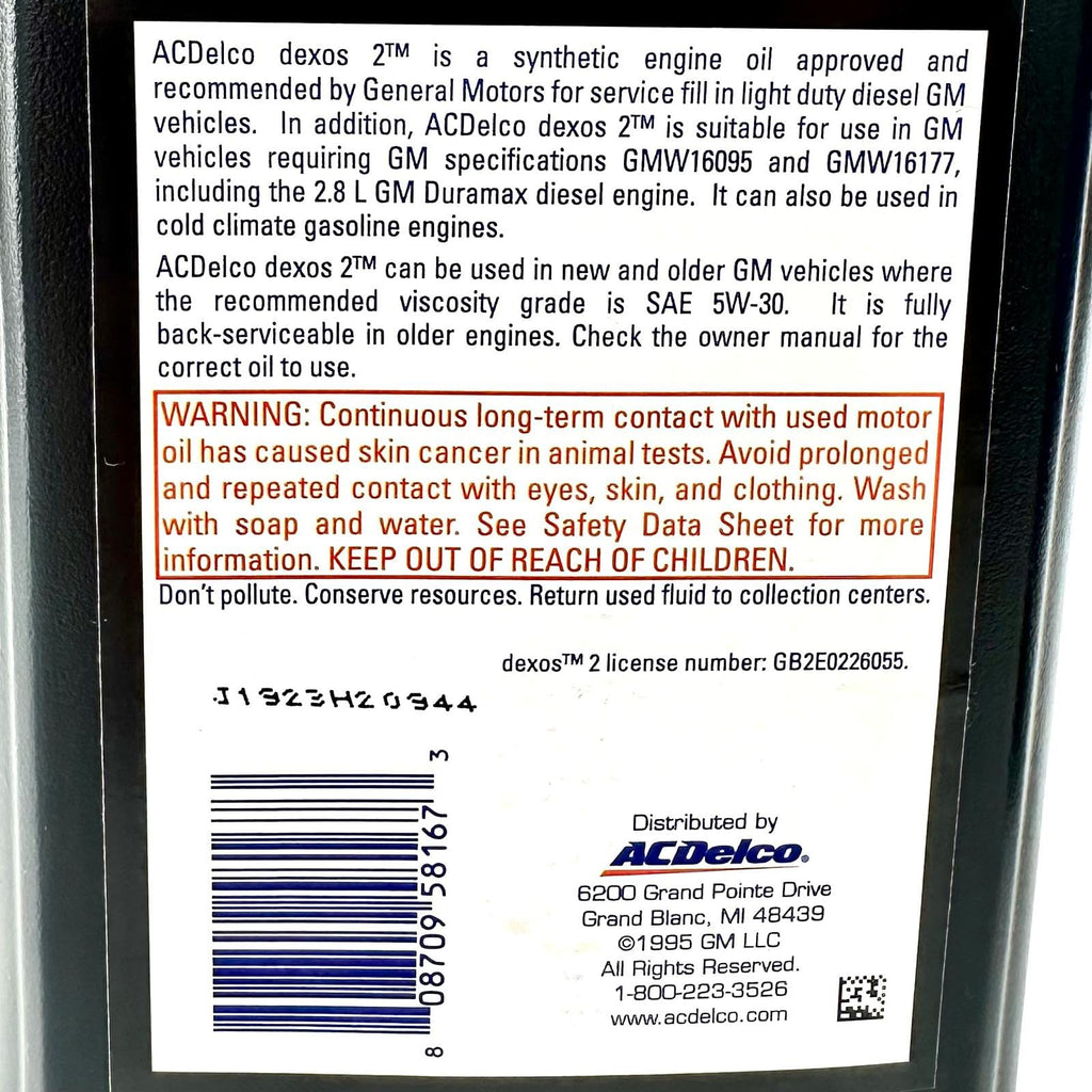 Full Synthetic 5W-30 Motor Oil Case of 12 Quarts N9607