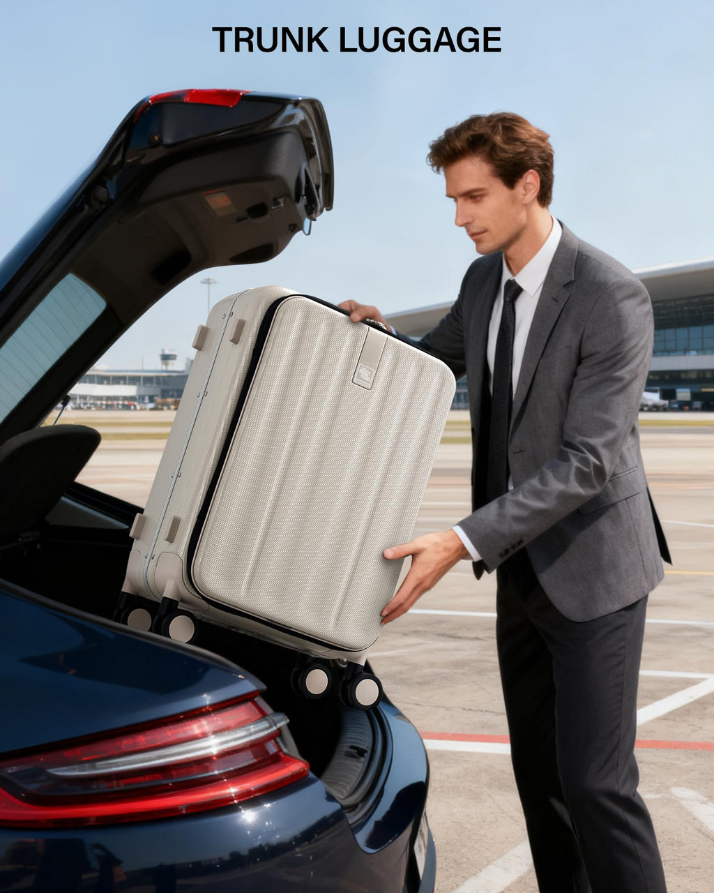 20 Inch Carry On Luggage with Wheels PC Hard Shell Suitcase N7456