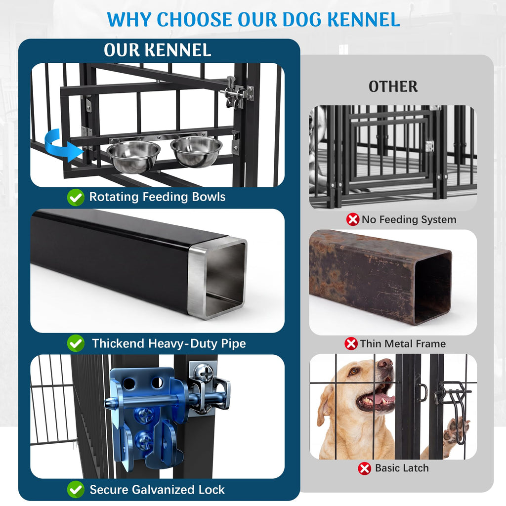 10×10FT Outdoor Dog Kennel with Roof T379418