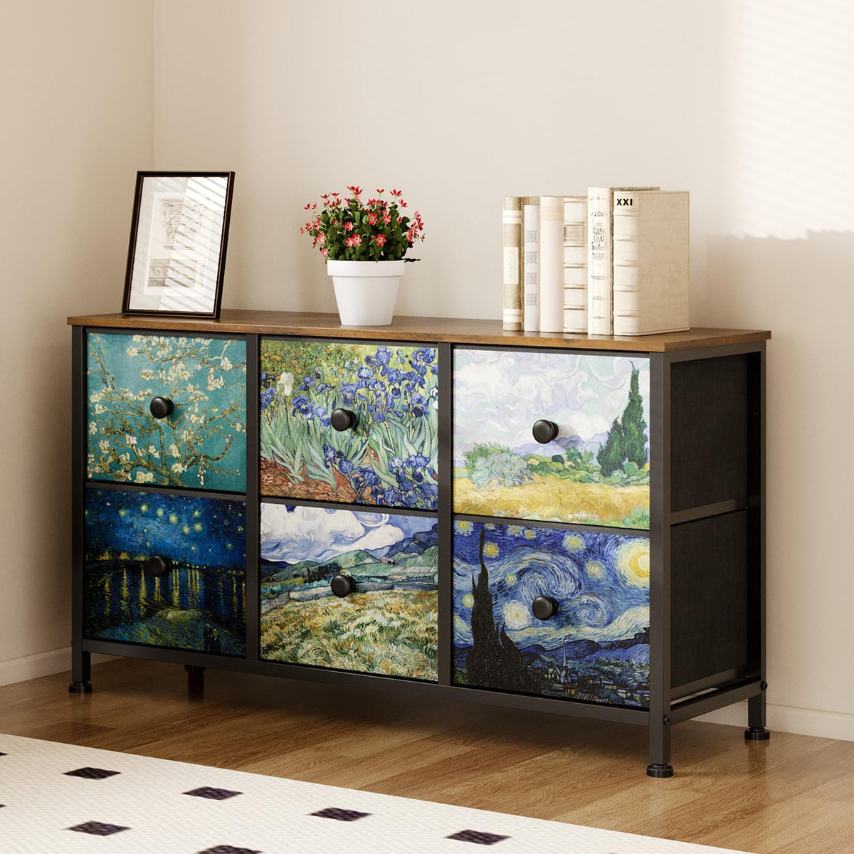 6 Drawer Dresser with Fabric Storage Drawer D2707