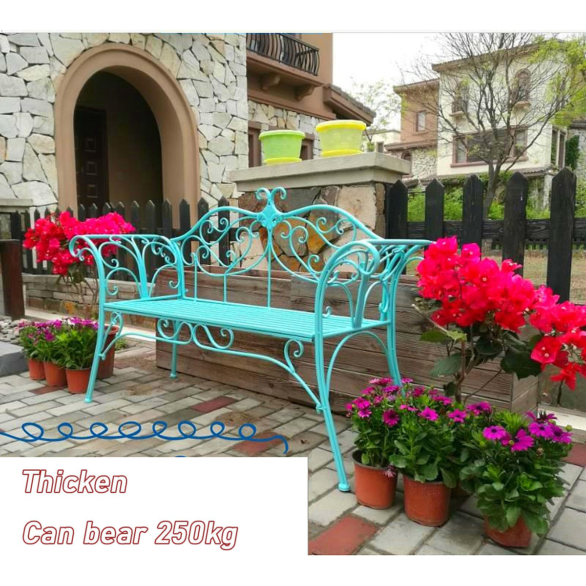 2-Seat Metal Outdoor Bench F675951