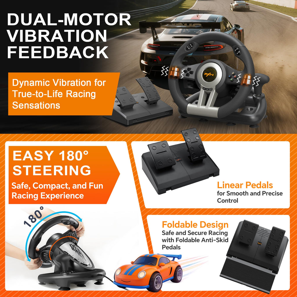 Gaming Steering Wheel with Pedals N969