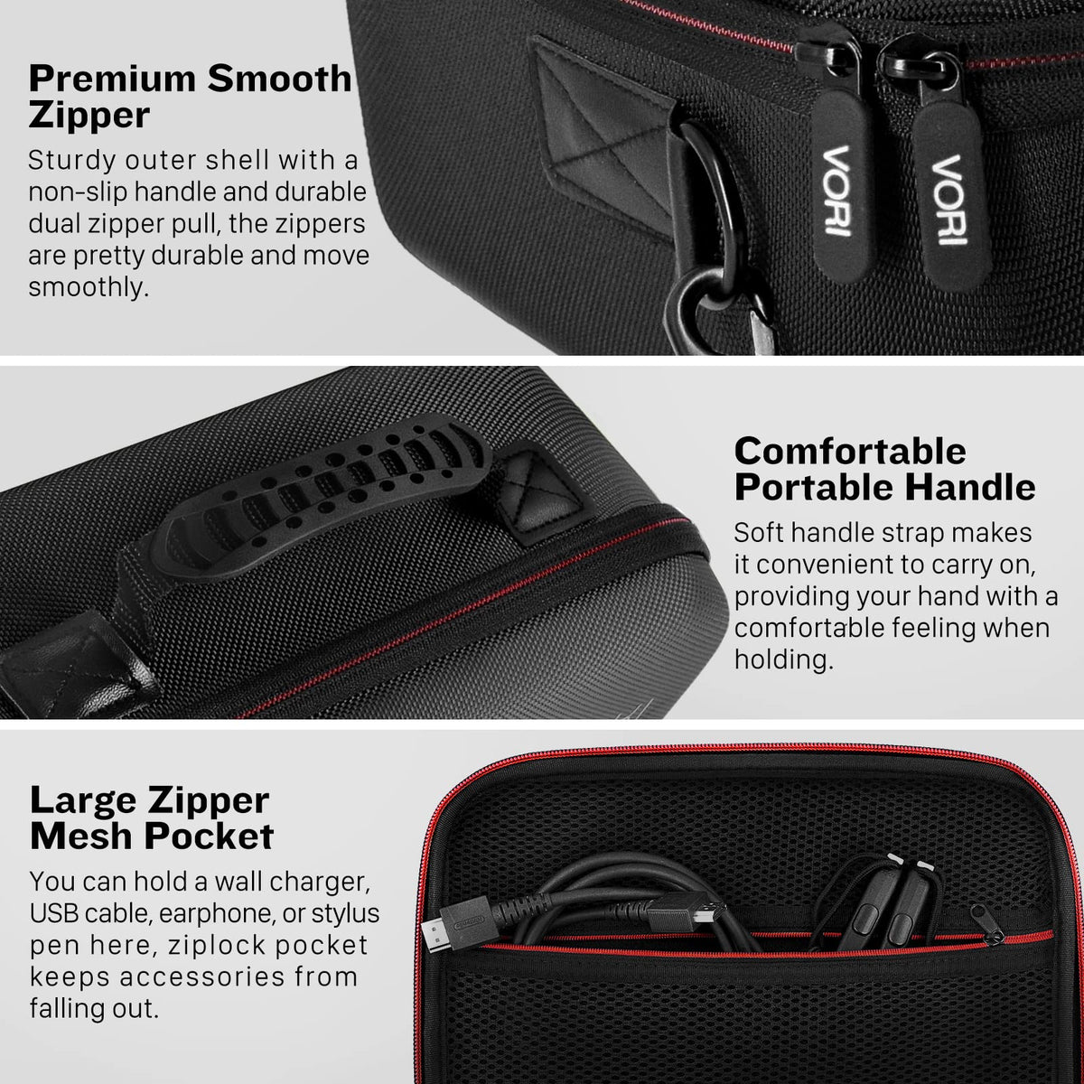 Black Carrying Case with Handle and Shoulder Strap R340