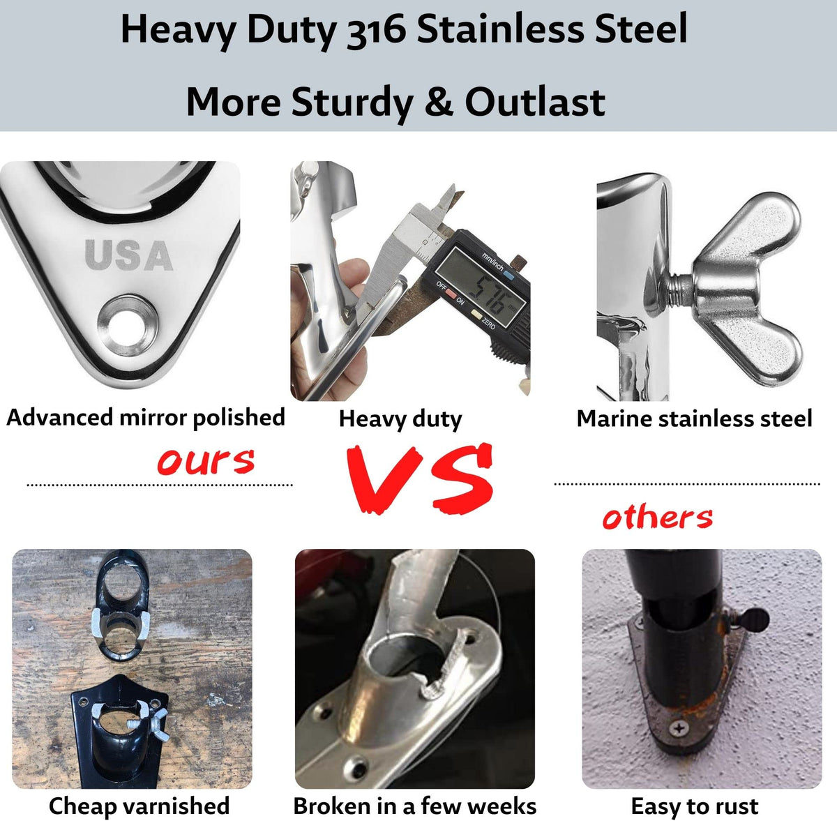 1 Inch Stainless Steel Flag Pole Holder P5221