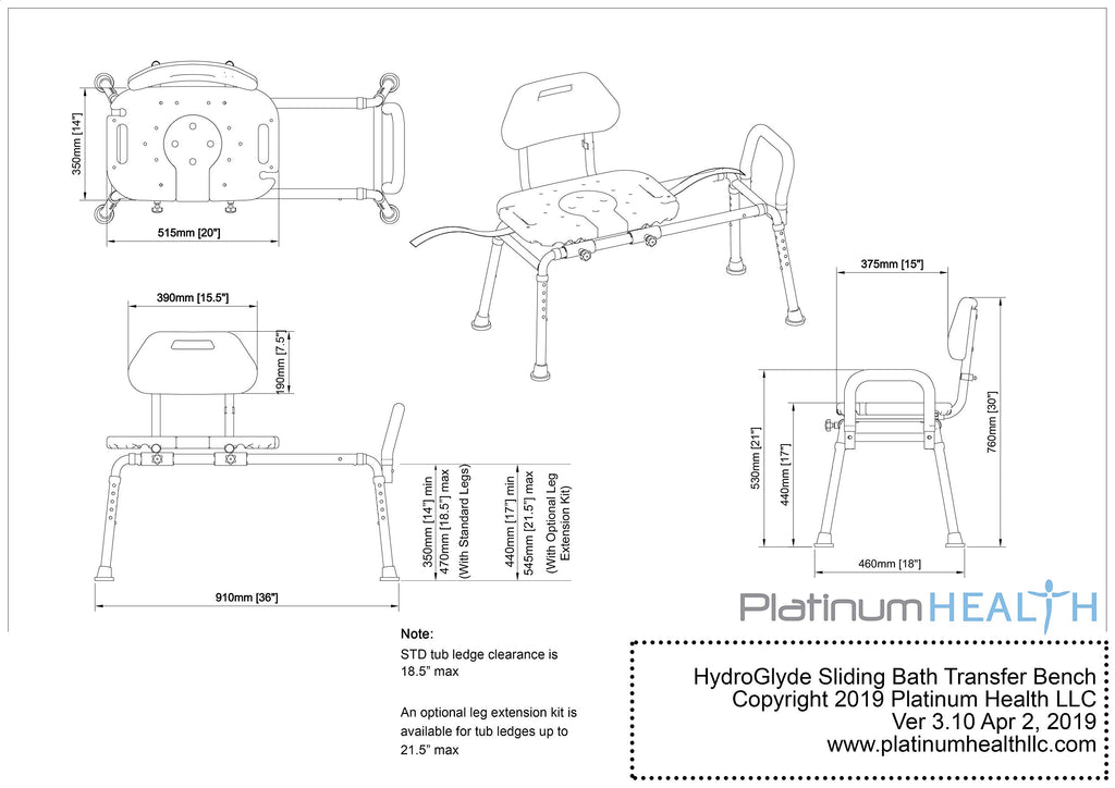 Blue Padded Shower Chair with Cut Out Seat and Safety Belt T99248