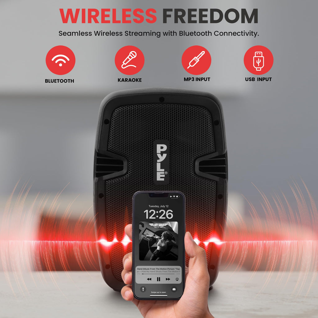 Dual 8inch 700 Watt Bluetooth PA Speaker System C94808