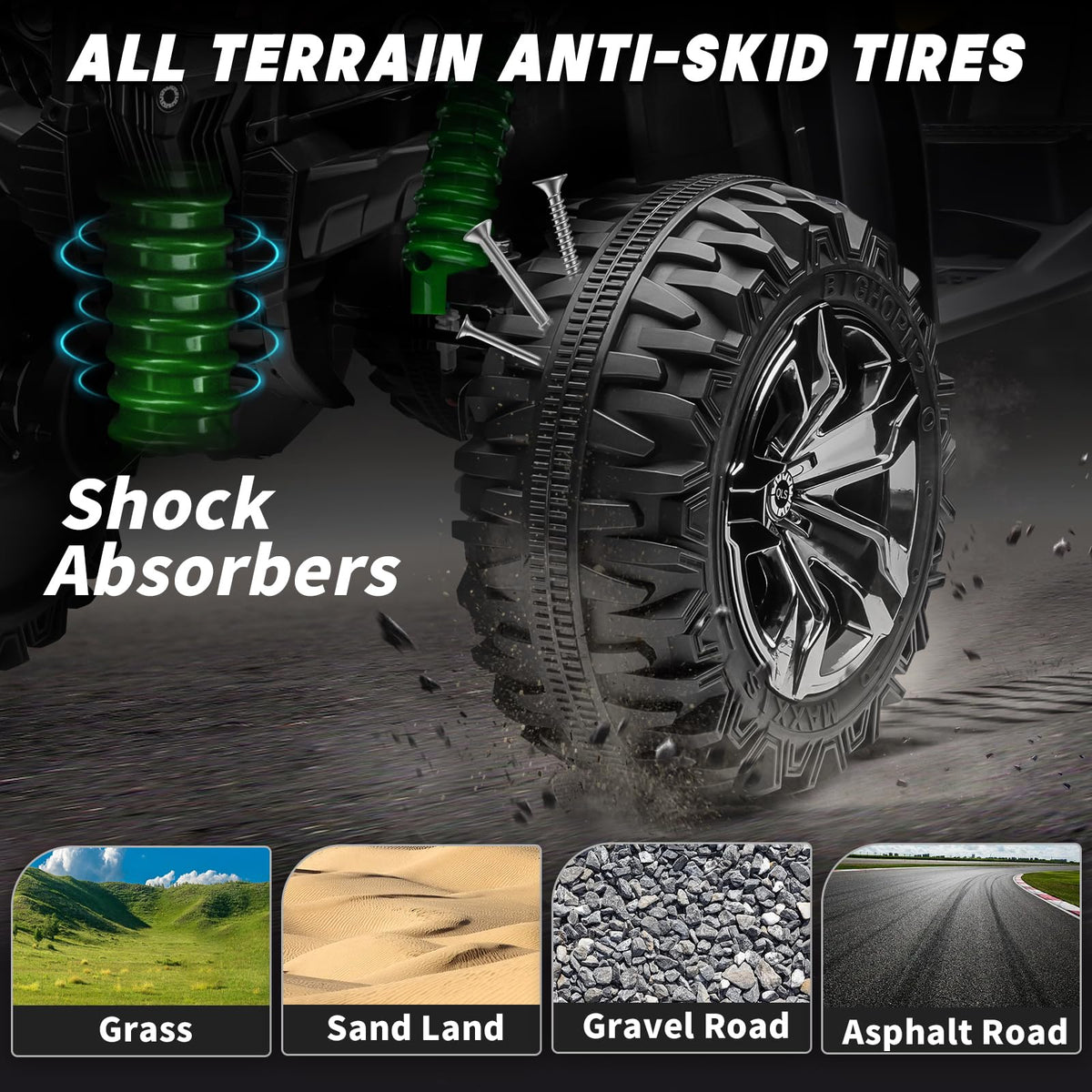Green 24V 4 Wheeler ATV with Remote Control V773