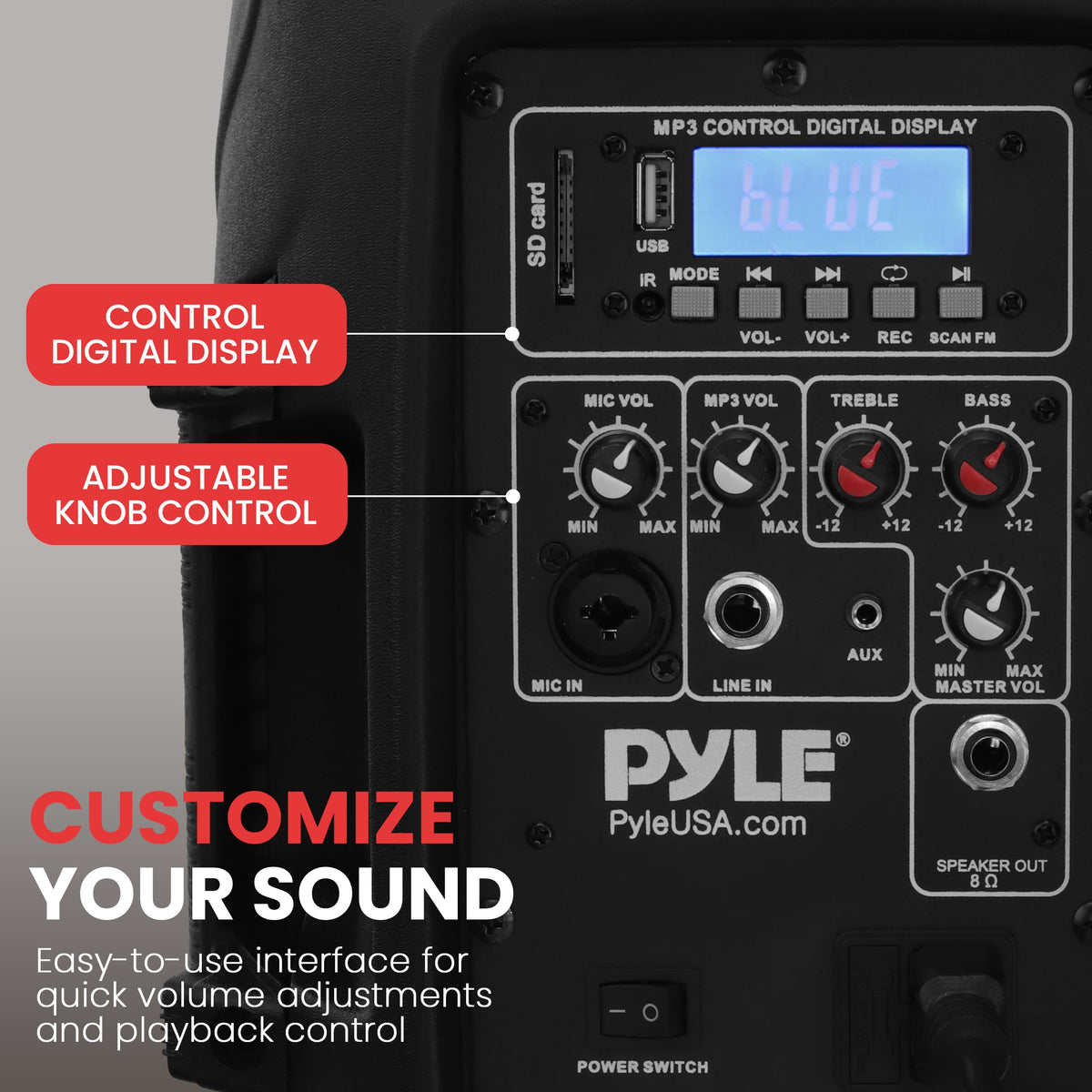 Dual 8inch 700 Watt Bluetooth PA Speaker System C94808