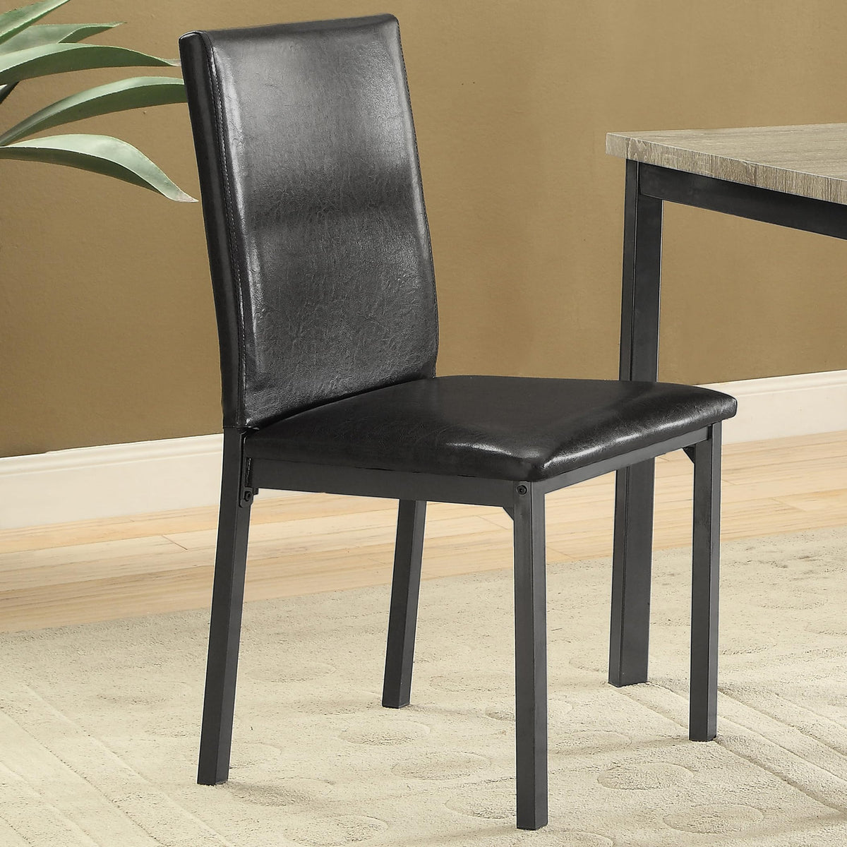Set of 2 Faux Leather Upholstered Dining Side Chair Black and Grey N984367