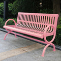 Weatherproof Metal Patio Bench with Backrest & Armrests A40935