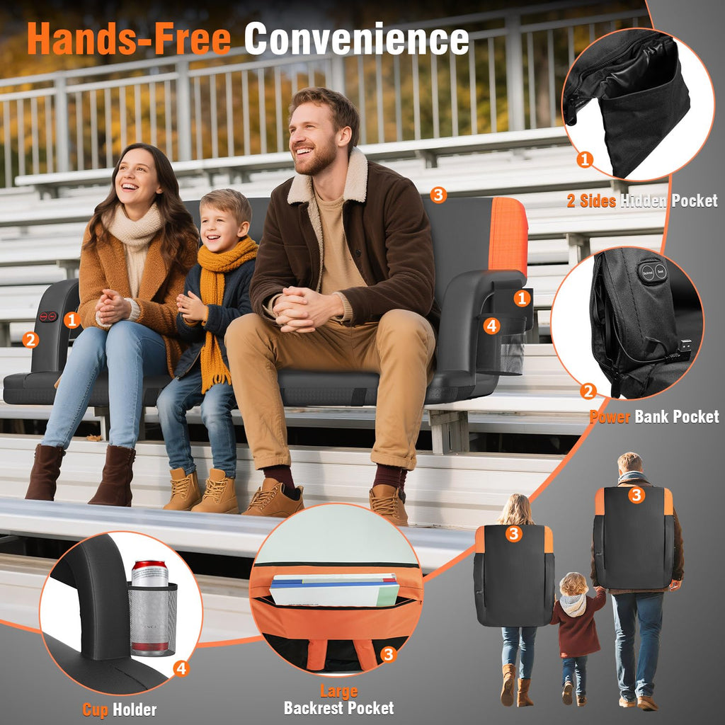 Heated Stadium Seat with Back Support R443528