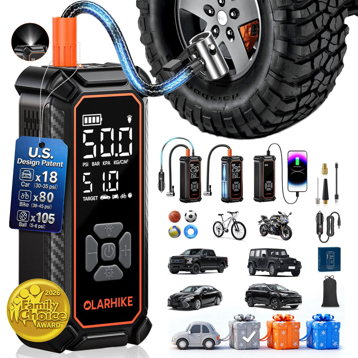 Portable Air Compressor Dual Power V468726