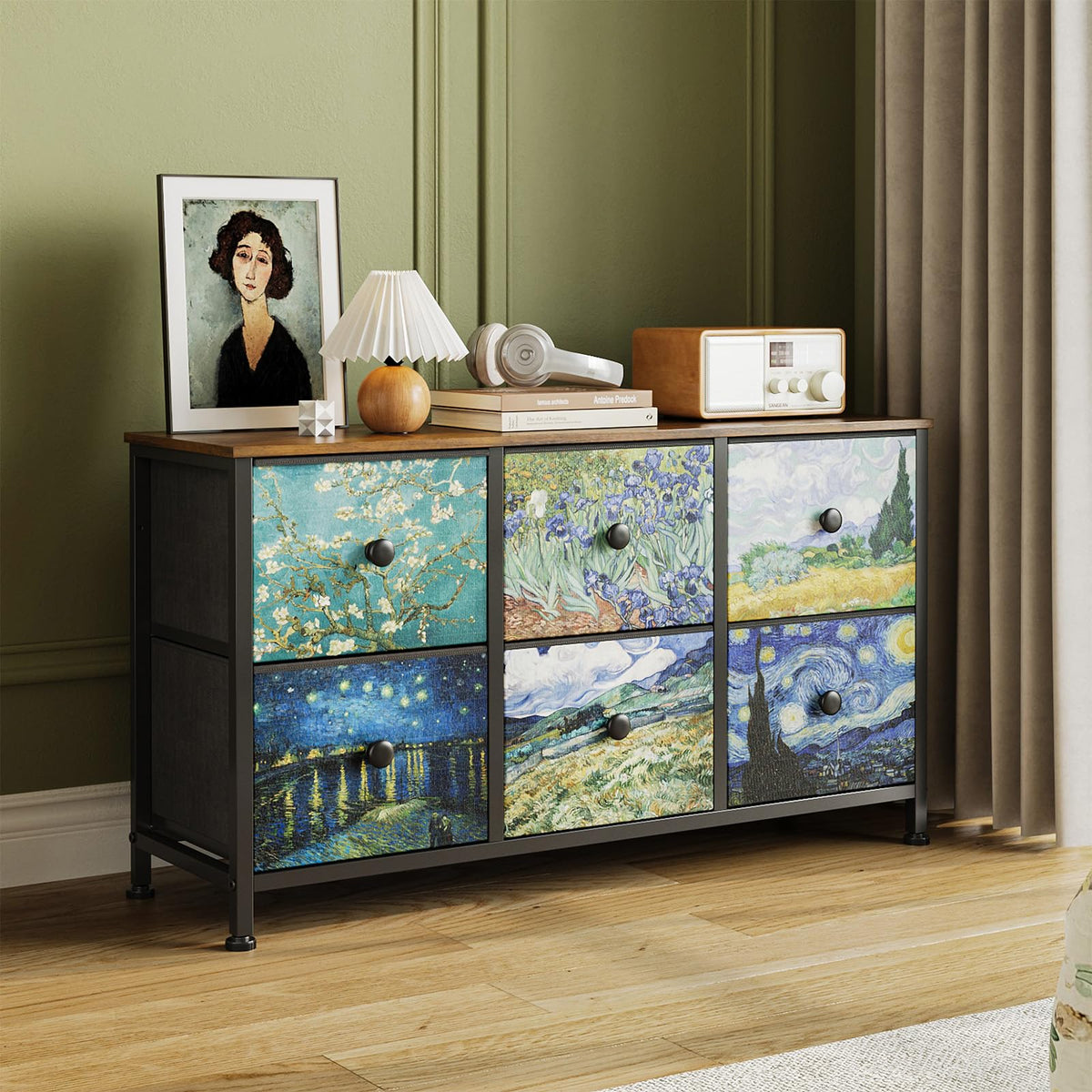 6 Drawer Dresser with Fabric Storage Drawer D2707