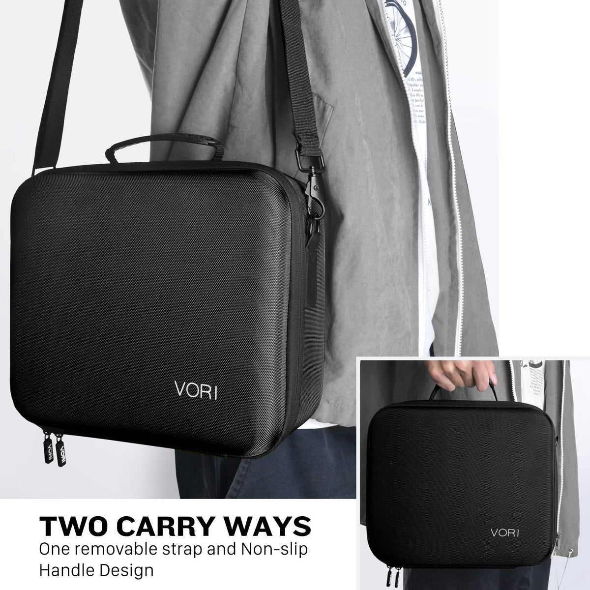 Black Carrying Case with Handle and Shoulder Strap R340