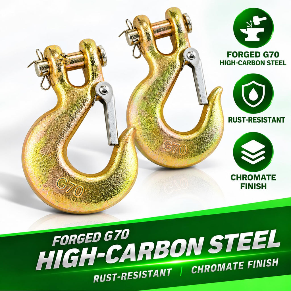 3/8" Chain Hooks, 2-Pack Heavy-Duty Clevis Slip Hook J13422