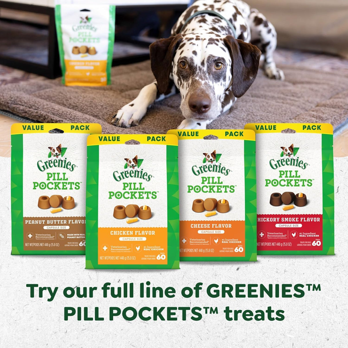 Chicken Flavor Capsule Treats for Dogs 15.8-Ounce 3 Pack M113