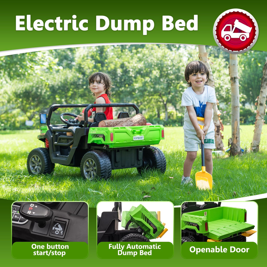 24V 2 Seater Electric Car with Dump Bed O424171
