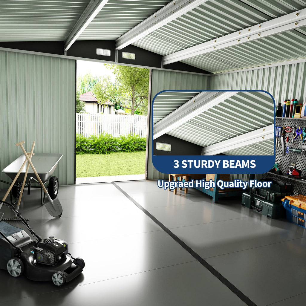 10x14 ft Metal Outdoor Storage Shed B1310
