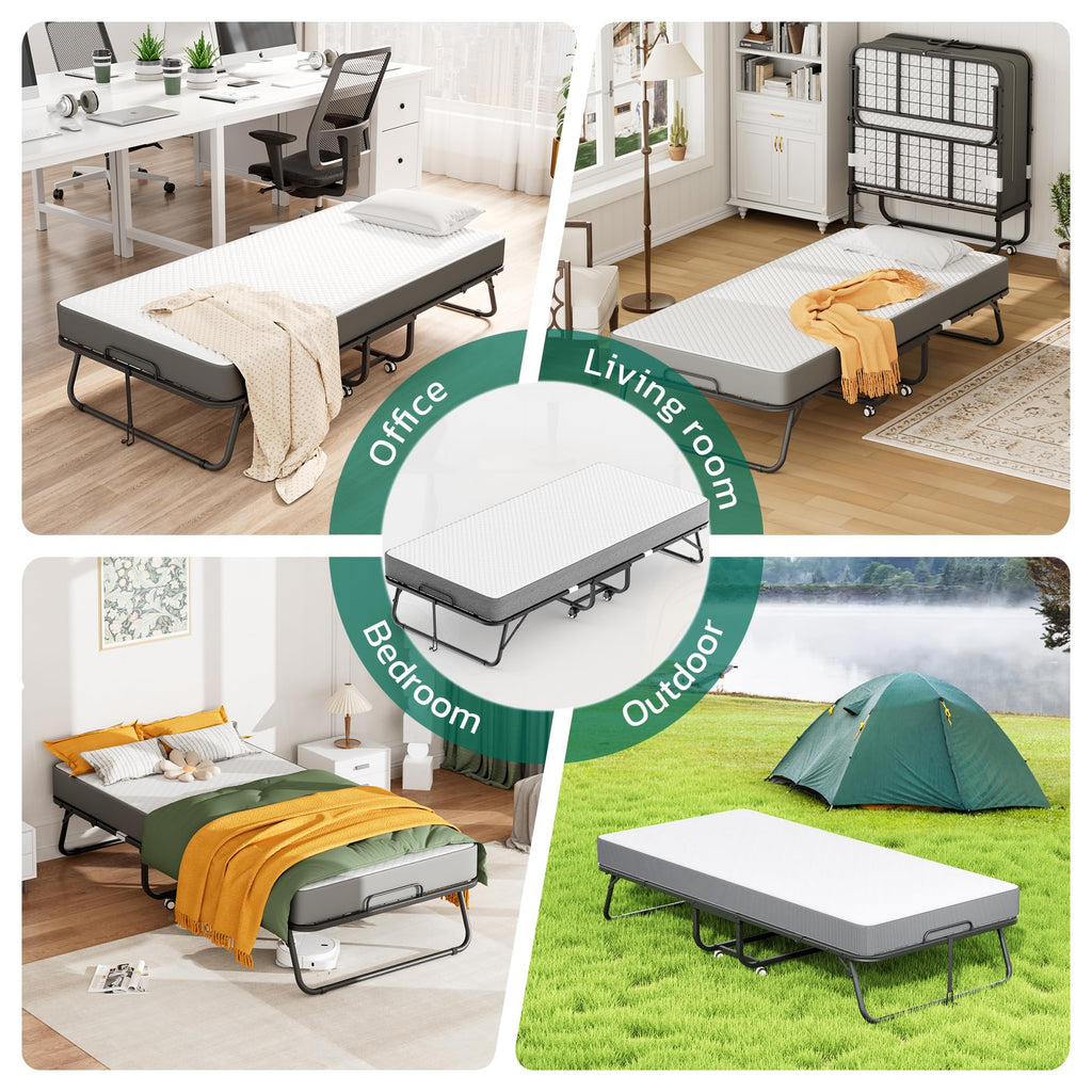 Folding Bed with 5" Memory Foam D230