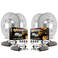 Front and Rear Drilled Slotted Brake Rotors and Carbon Fiber Ceramic Pads C419971
