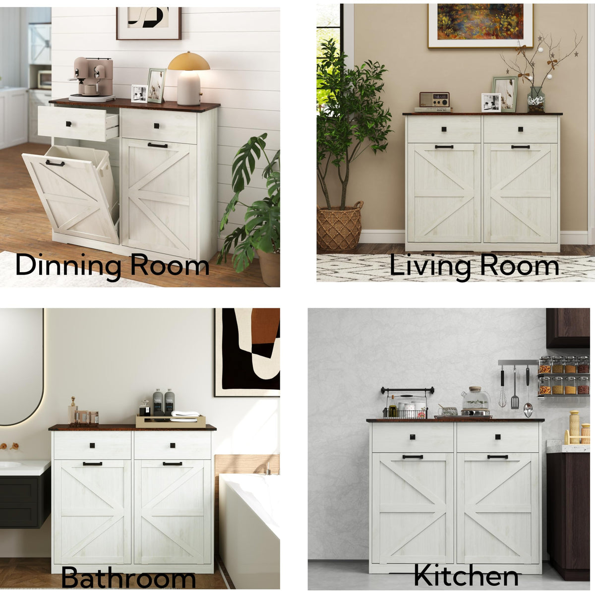 20 Gallon Double Tilt Out Kitchen Trash Can with Hideaway Drawer L401063