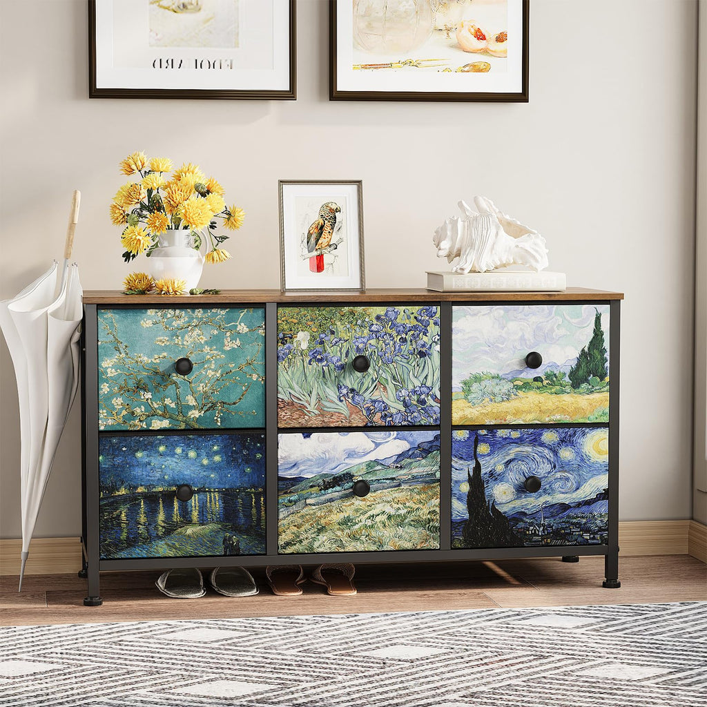 6 Drawer Dresser with Fabric Storage Drawer D2707