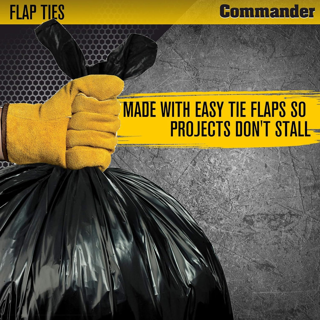 42 Gallon 2 MIL Black Heavy Duty Trash Bags T3769