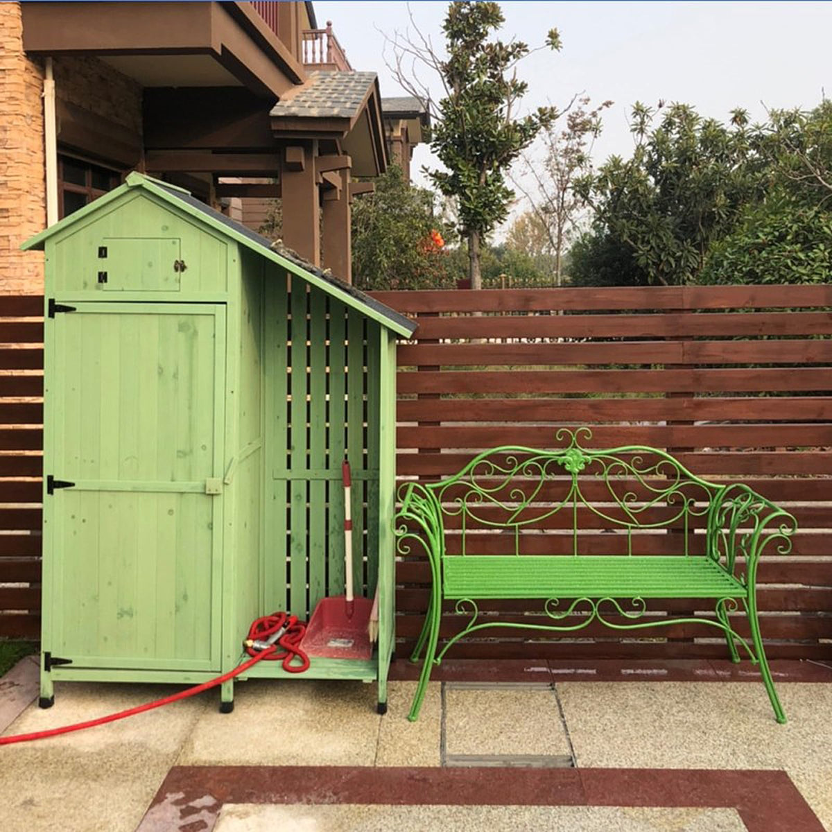 2-Seat Metal Outdoor Bench F675951