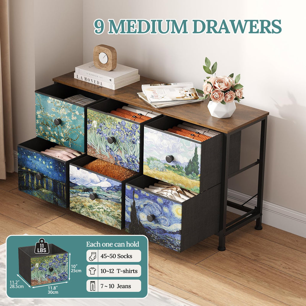 6 Drawer Dresser with Fabric Storage Drawer D2707