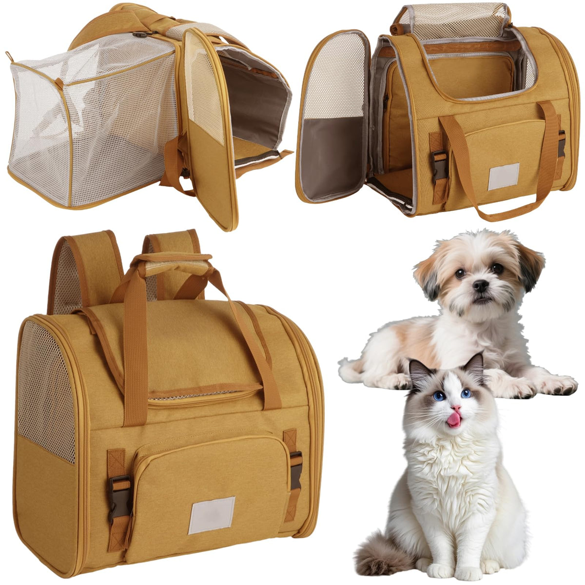 Expandable Pet Backpack Carrier with Ventilated Mesh Top Y896