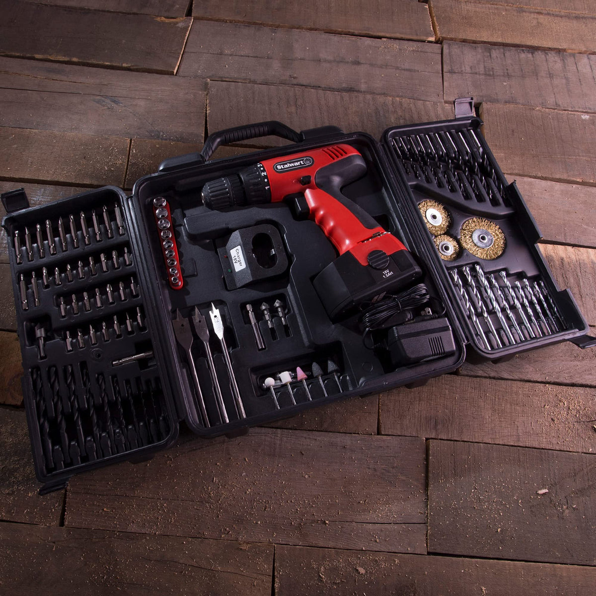18V Cordless Power Drill Set 89-Piece Kit with Battery and Charger T826
