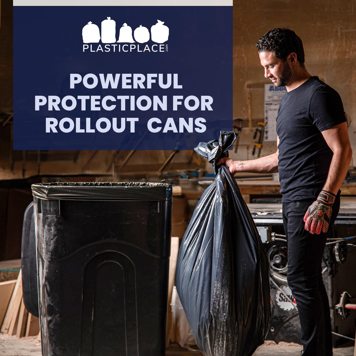 95-96 Gallon Heavy Duty 1.5 Mil Black Trash Bags 25 Count V911