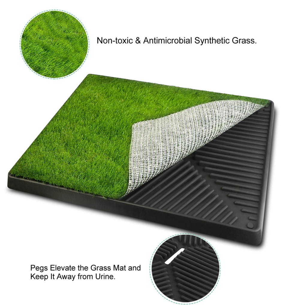 Artificial Grass Dog Potty Mat with Removable Waste Tray M176292