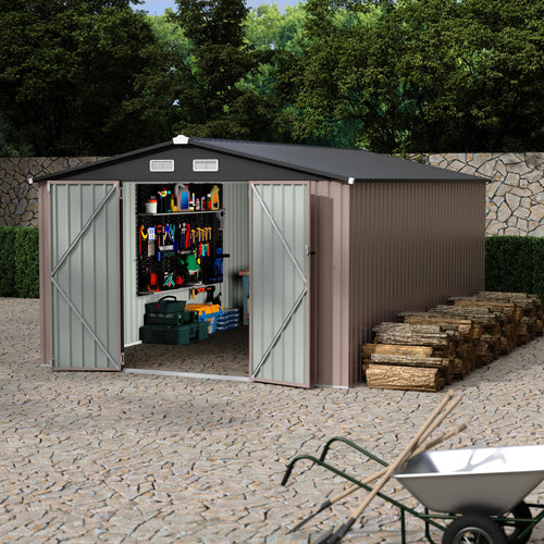 10x14 ft Metal Outdoor Storage Shed B1310