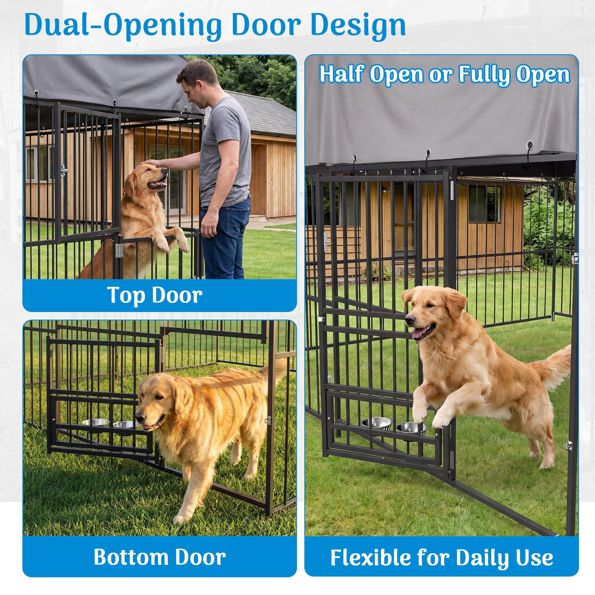 10×10FT Outdoor Dog Kennel with Roof T379418