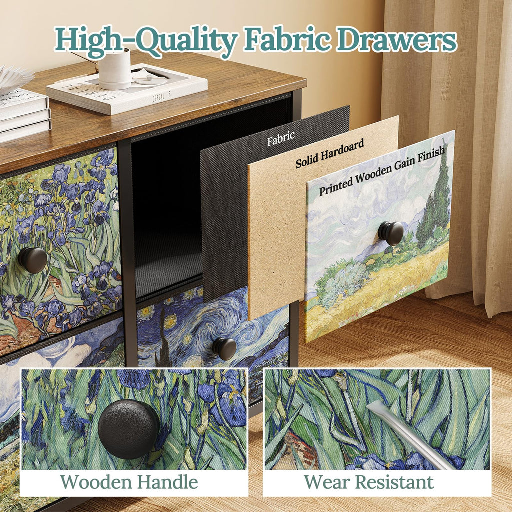 6 Drawer Dresser with Fabric Storage Drawer D2707